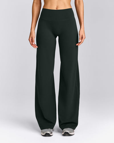 SoftMotion™ Straight Leg Pants with Grey Logo | Emerald Noir