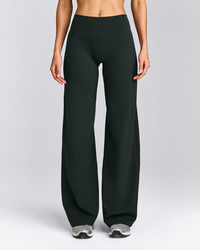 SoftMotion™ Straight Leg Pants with Grey Logo | Emerald Noir