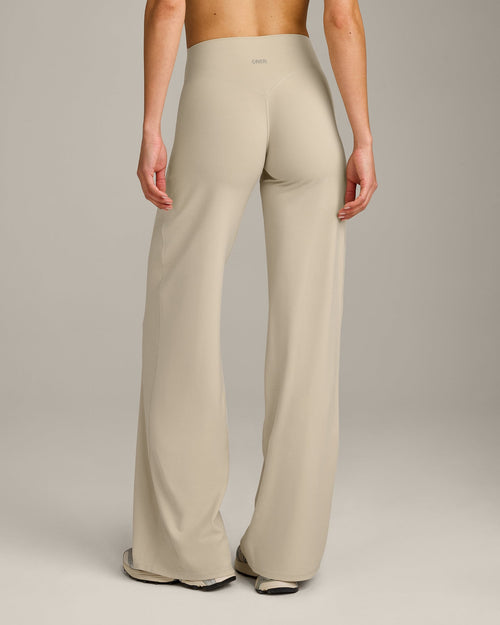 SoftMotion™ Straight Leg Bottoms with Grey Logo | Oatmeal