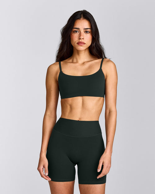 SoftMotion™ Strappy Sports Bra | Emerald Noir