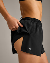 AirMove™ Lined Shorts 2" with Pocket and Reflective Logo | Black