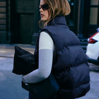 Oversized Puffer Vest | Deep Navy
