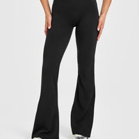 SoftMotion™ Flared Bottoms with White Logo | Black