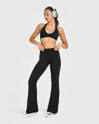 SoftMotion™ Flared Bottoms with White Logo | Black