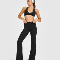 SoftMotion™ Flared Bottoms with White Logo | Black