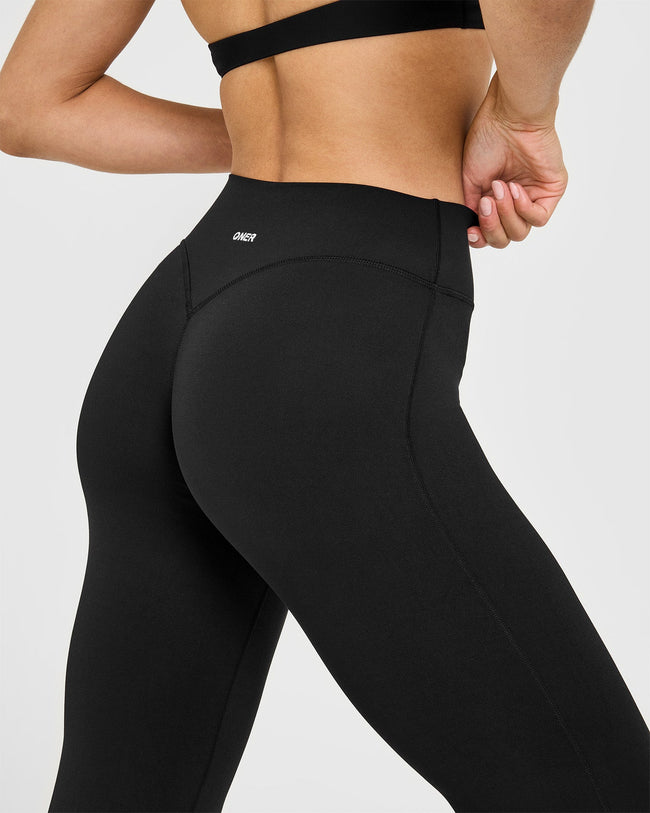 SoftMotion™ Flared Bottoms with White Logo | Black