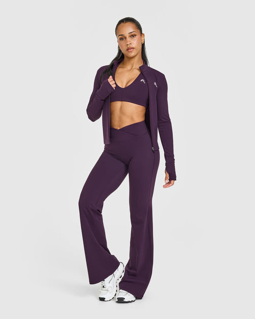 UnifiedMove™ Micro Bralette White Logo | Blackberry Purple