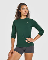 Go To Seamless Loose Long Sleeve Top | Racing Green