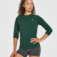 Go To Seamless Loose Long Sleeve Top | Racing Green