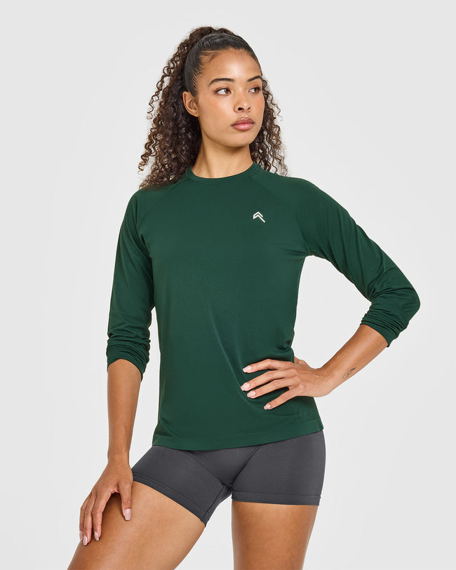 Go To Seamless Loose Long Sleeve Top | Racing Green