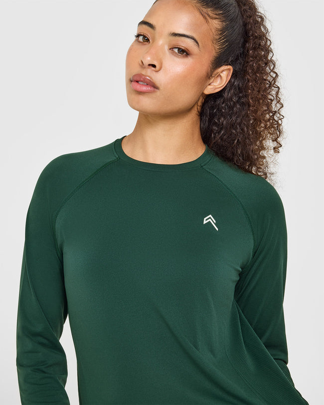 Go To Seamless Loose Long Sleeve Top | Racing Green