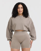 Raw Lounge Crop Sweatshirt | Washed Minky