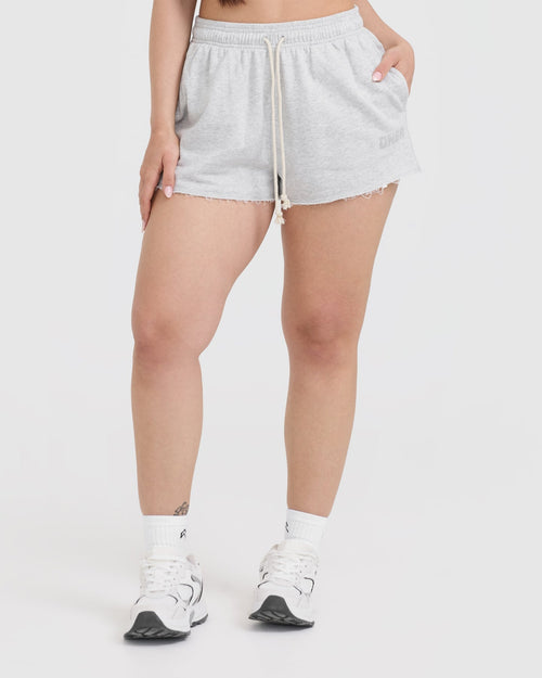 Oner Modal Raw Lounge Oversized Shorts | Light Grey Marl