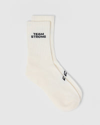 Slogan Crew Socks 5 Pack | Off White