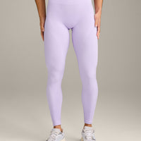 EnhanceLift™ Seamless Leggings with Grey Logo | Lavender Purple