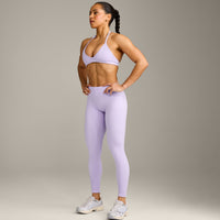 EnhanceLift™ Seamless Leggings with Grey Logo | Lavender Purple