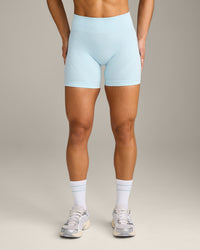 EnhanceLift™ Seamless Shorts with Grey Logo | Cloud Blue