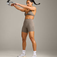 EnhanceLift™ Seamless Shorts with Grey Logo | Warm Minky