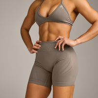 EnhanceLift™ Seamless Shorts with Grey Logo | Warm Minky