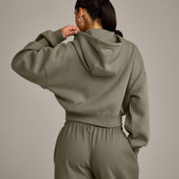 Foundations All Season Cropped Zip Through Hoodie | Alpine Green