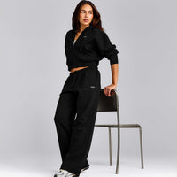 Foundations All Season Cropped Zip Up Hoodie | Black
