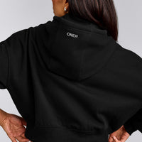 Foundations All Season Cropped Zip Up Hoodie | Black