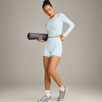 Mellow™ Motion Crew Neck Long Sleeve Mid Top | Cloud Blue