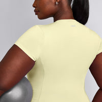 Mellow™ Motion Crew Neck Top | Pastel Yellow