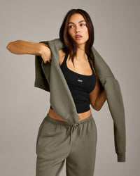 Mellow™ Rib Racer Back Mid Vest with Built in Bra Shelf | Black