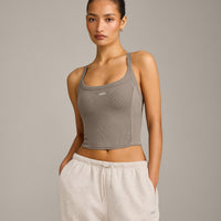 Mellow™ Rib Racer Back Mid Vest with Built in Bra Shelf | Warm Minky