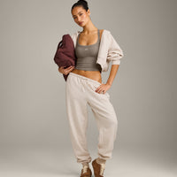 Mellow™ Rib Racer Back Mid Vest with Built in Bra Shelf | Warm Minky
