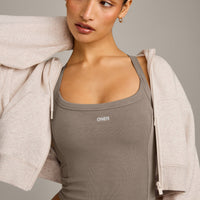 Mellow™ Rib Racer Back Mid Vest with Built in Bra Shelf | Warm Minky