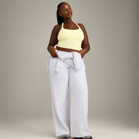 Mellow™ Rib Racer Back Mid Vest with Built in Bra Shelf | Pastel Yellow