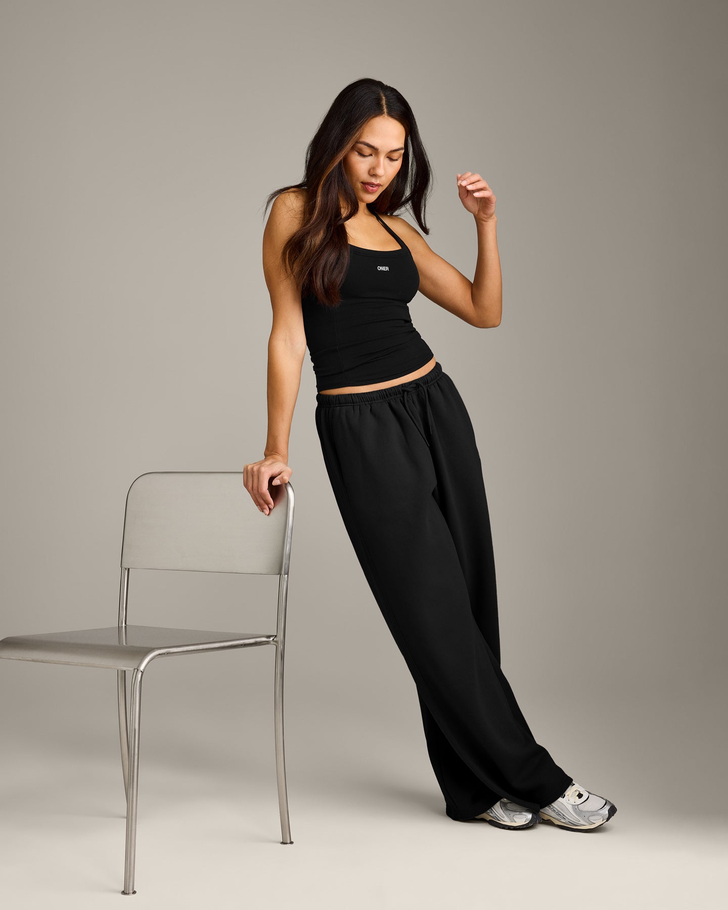 Mellow™ Rib Racer Back Vest with Built in Bra Shelf | Black