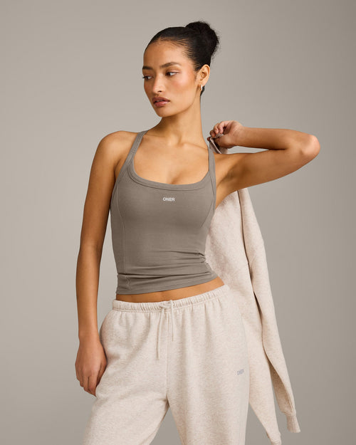 Mellow™ Rib Racer Back Vest with Built in Bra Shelf | Warm Minky