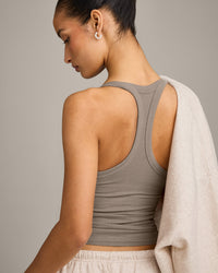 Mellow™ Rib Racer Back Vest with Built in Bra Shelf | Warm Minky