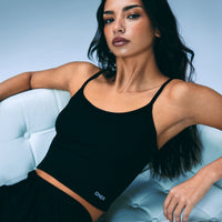 Oner At Home Night Strappy Mid Vest | Black