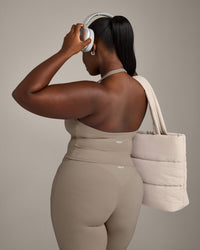 SoftMotion™ Halter Neck Mid Vest with Built in Bra Shelf with Grey Logo | Minky