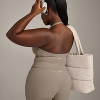 SoftMotion™ Halter Neck Mid Vest with Built in Bra Shelf with Grey Logo | Minky