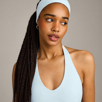 SoftMotion™ Headband with Grey Logo | Cloud Blue