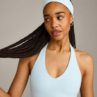 SoftMotion™ Headband with Grey Logo | Cloud Blue