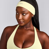 SoftMotion™ Headband with Grey Logo | Pastel Yellow