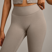 SoftMotion™ High Waisted Capri Leggings with Grey Logo | Minky