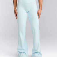 SoftMotion™ Flared Pants with Grey Logo | Cloud Blue