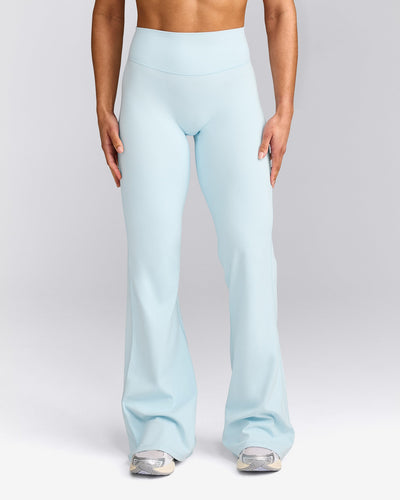 SoftMotion™ Flared Pants with Grey Logo | Cloud Blue