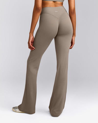 SoftMotion™ Flared Pants with Grey Logo | Minky