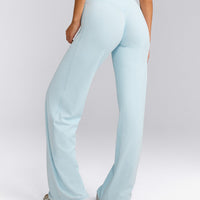 SoftMotion™ Straight Leg Pants with Grey Logo | Cloud Blue