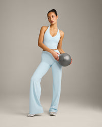 SoftMotion™ Straight Leg Bottoms with Grey Logo | Cloud Blue
