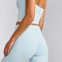 SoftMotion™ Straight Leg Pants with Grey Logo | Cloud Blue