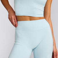 SoftMotion™ Straight Leg Pants with Grey Logo | Cloud Blue